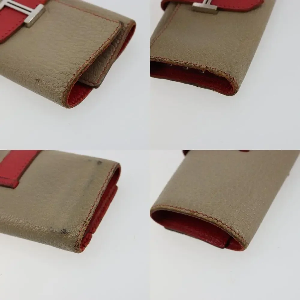 Hermes Leather Baan Key Case Beige